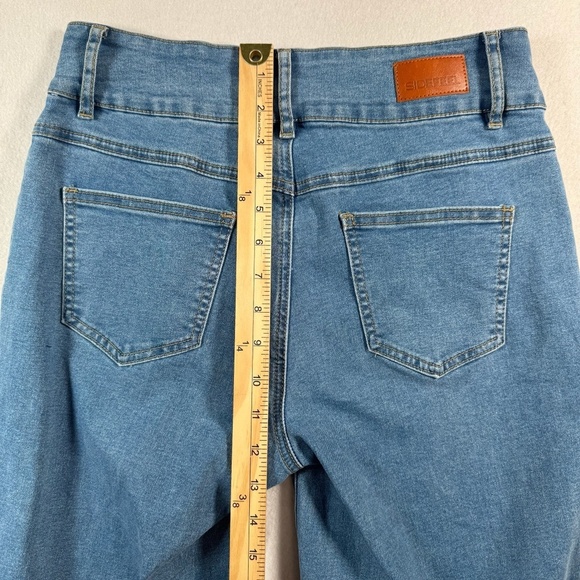 Sidefeel Jeans Womens 6 Blue Wide Leg High Rise Medium Wash Stretch - Picture 8 of 11